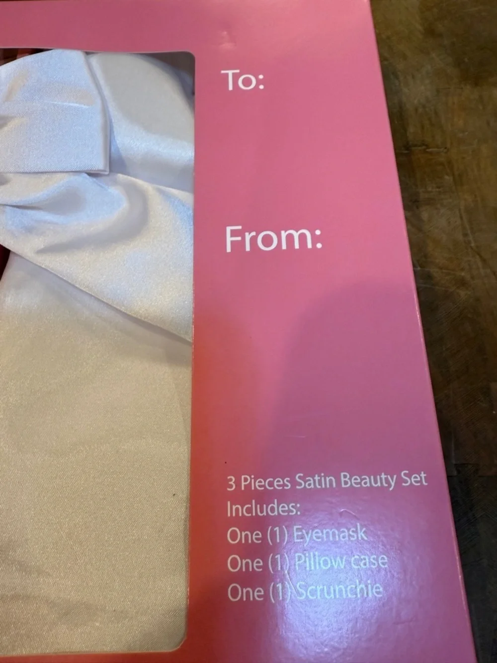 Satin Face Mask and Beauty Set - White pillow case eye mask headband NEW